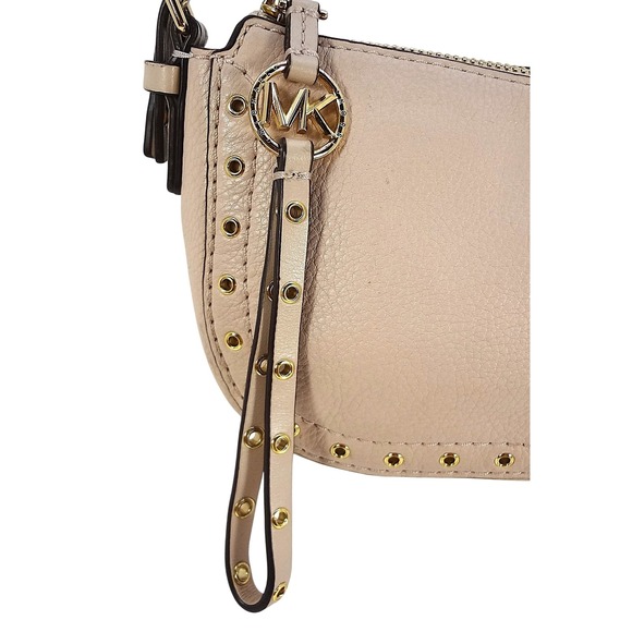 Michael Kors Camden Small Studded Dusty Pink Leather Pouchette Shoulder Bag - Picture 6 of 12